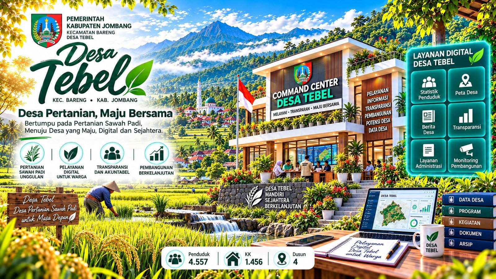 Command Center Desa Tebel - pertanian sawah padi